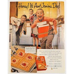 Vintage 1961 Aunt Jemima Day Pancake Mix School Kids Advertisement Print Ad